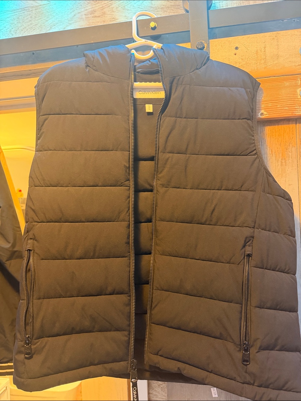 Calvin Klein Men's Black Quilted Hooded Vest